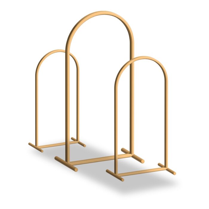 Metal Decoration Arches (Set of 3 - Golden)