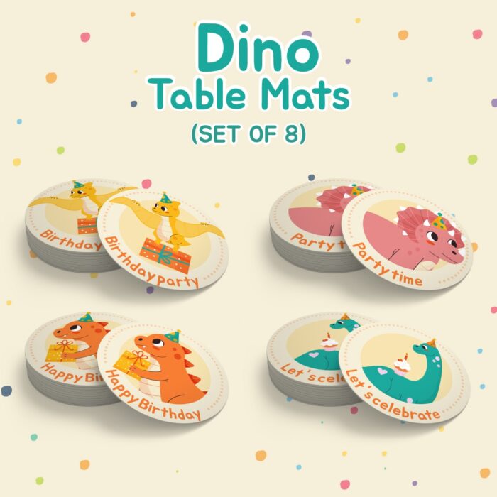 Dino Birthday Table Mats (Set of 8)